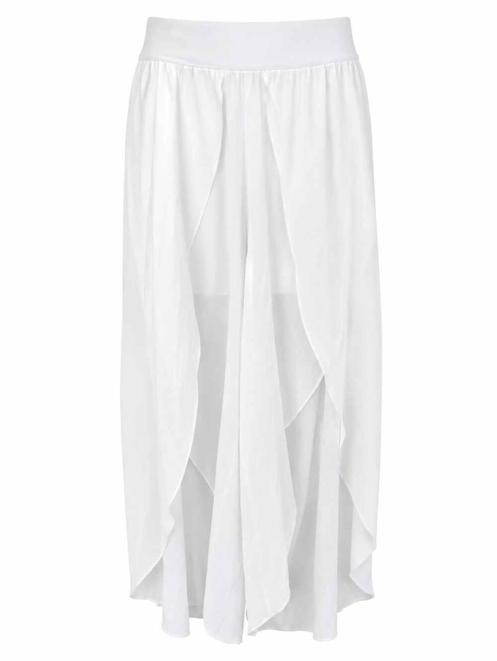NWT Halara Breezeful Split Wide Leg Pants White Flowy Palazzo Skirt Overlay L